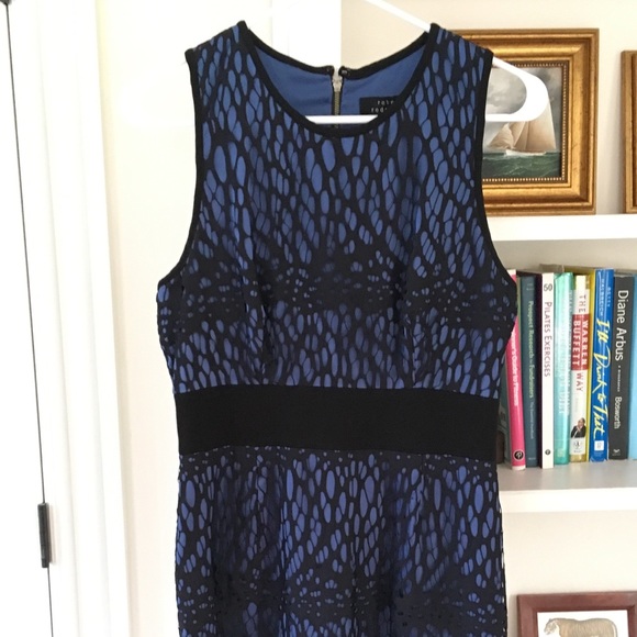 ROBERT RODRIGUEZ Black Blue Lace Dress - Picture 3 of 8